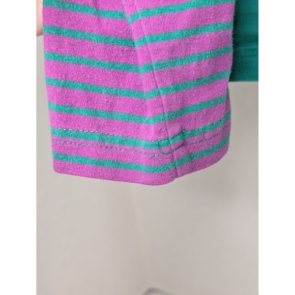 Hanna Andersson Girls Green Flower Applique Layered Long Sleeve Tee Shirt 140 - Picture 7 of 8